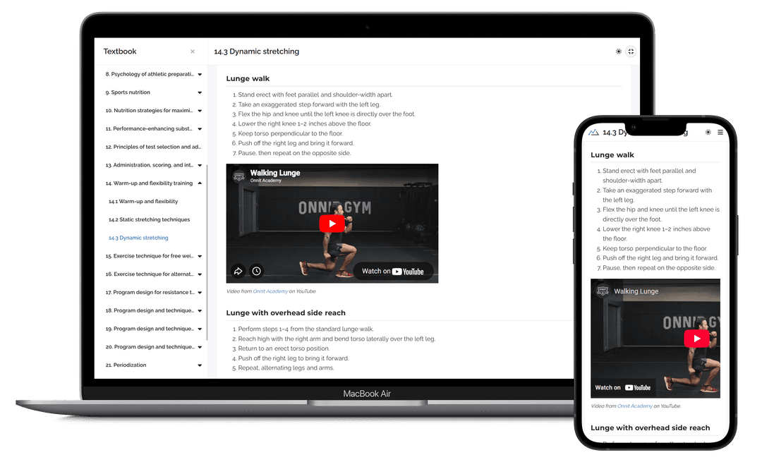 Screenshot of Achievable CSCS online textbook