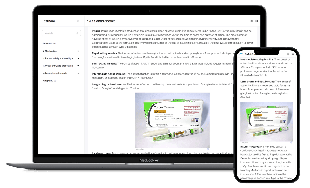 Screenshot of Achievable PTCE textbook